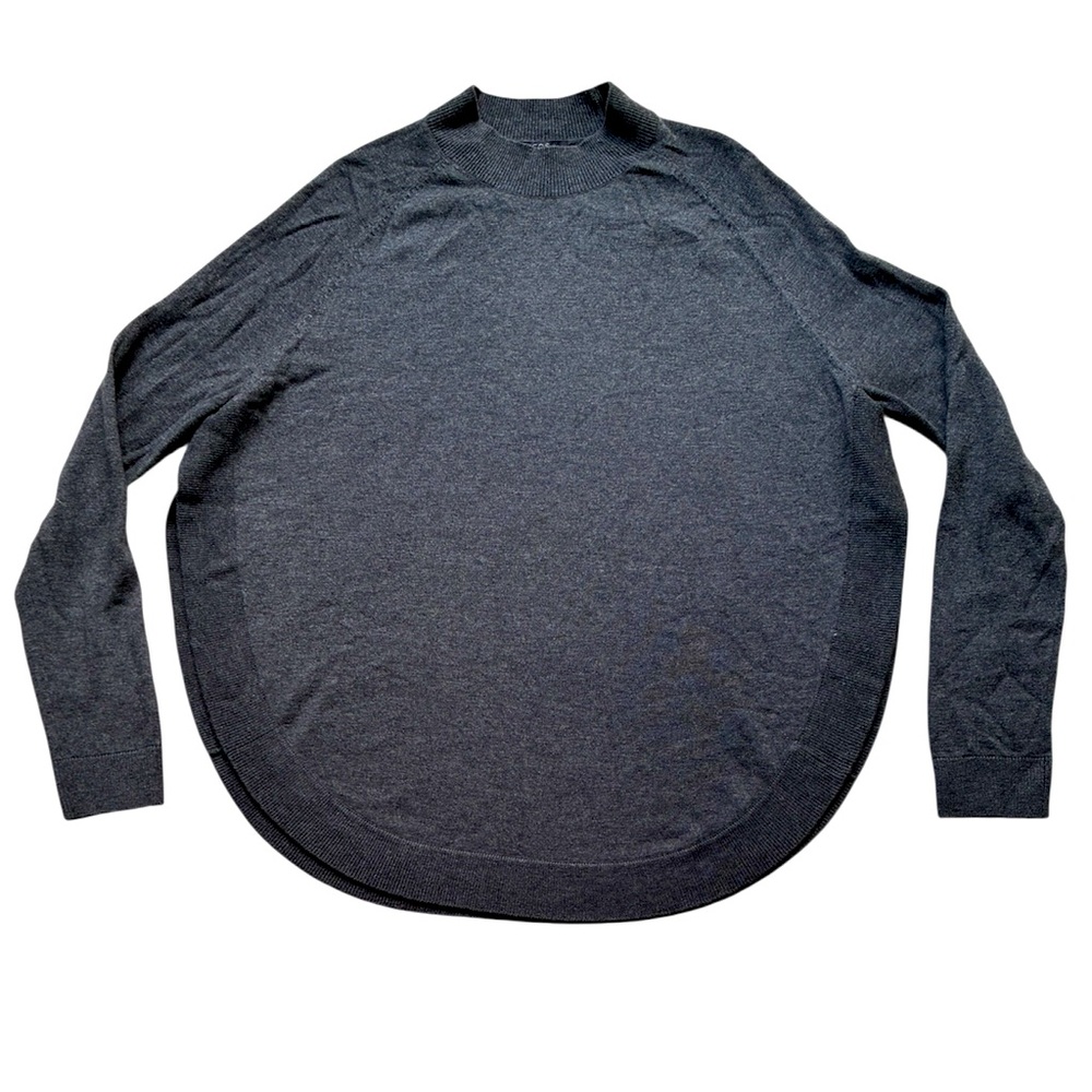 COS Women’s Gray Wool & Cashmere Mock Neck Round Split Hem Sweater Size Small